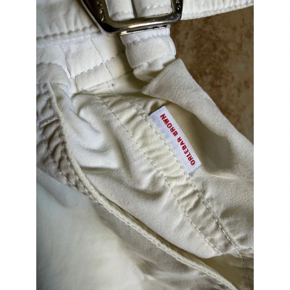 Orlebar Brown Dane II Mens Swim Shorts Off White Adjustable Side Fasteners 38